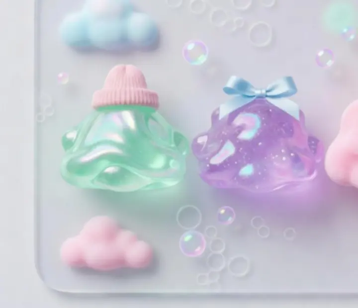 Változatos színekben és kiegészítőkkel megjelenő virtuális slime kisállatok kollekciója